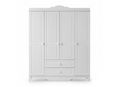 Kleiderschrank Elegant Vier Türen Schubladen Klassisches Design Stilvolles Möbel