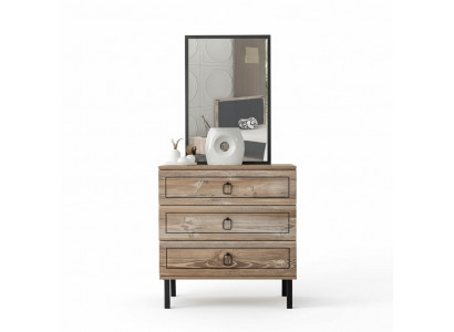 Kommode Holz Drei Schubladen Spiegel Elegantes Wohnen Kinderzimmer Schwarz Möbel