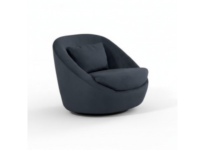 Moderner Lounge Sessel Polster Design Blau Gemütlich Relaxsessel Wohnzimmer