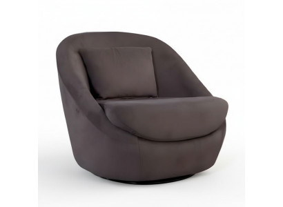 Modern Lounge Sessel Drehbar Polster Design Braun Relaxsessel Wohnzimmer Komfort