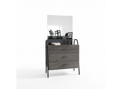 Moderne graue Holzkommode mit viel Stauraum und stilvollem Design