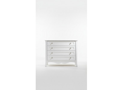 Weiße Holzkommode modern, eleganter Stauraum, zeitloses Design