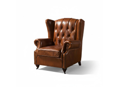 Ohrensessel Chesterfield Braun – Retro Chic & Bequemlichkeit