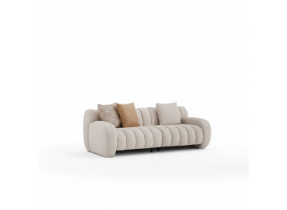 Zweisitzer Sofa 2 Sitzer Couch Modernes Beige Wohnzimmer