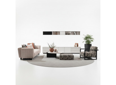 Moderner weißer Wohnzimmer Set mit TV-Ständer und Regale