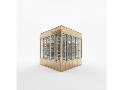 Eleganter Weinschrank aus Edelstahl in Gold modern Luxusdesign