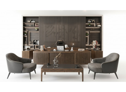 Arbeitszimmer-Set Braun aus Holz modern, stilvoll und funktional