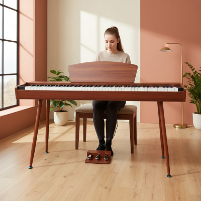 Digitale piano 135 cm rode kersen toetsen