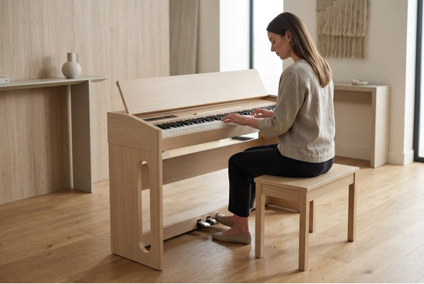 Digitale piano voor thuisgebruik 130 cm lichtbruin