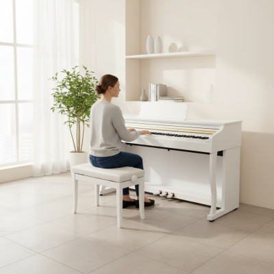 Glanzend wit digitaal piano voor thuis