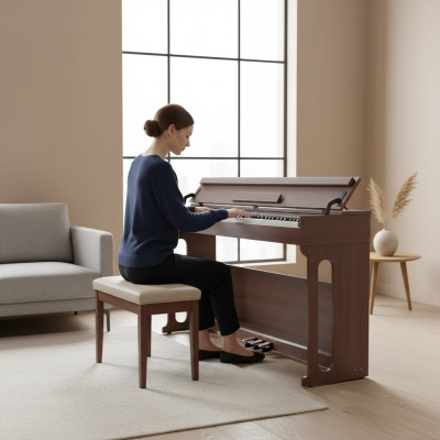 Digitale piano voor thuisgebruik 137 cm bruin