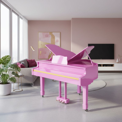 Glanzende digitale piano in roze