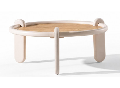 2x Beistelltisch Stil modern Farbe beige praktisch Rund Wohnzimmer neu