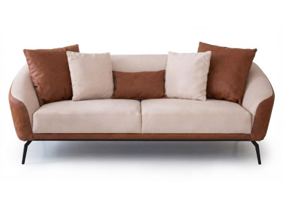 Zeitloses Wohnzimmer Sofa Beige Braun Elegante Formgebung