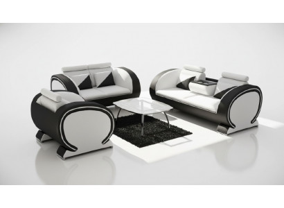 Leren bank Bank met bargedeelte Designer zithoek Bank Bank 3-zits Relaxbank