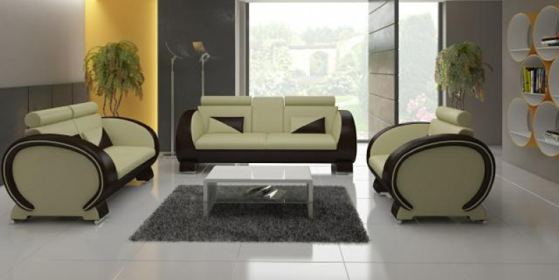 LEDERBANK LEDERBANK DESIGNBANK GARNITUUR 3+1 BANK BEKLEDING BANK SOFA