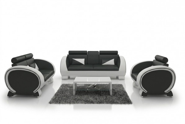 LEDERBANK LEDERBANK DESIGNBANK GARNITUUR 3+1 BANK BEKLEDING BANK SOFA