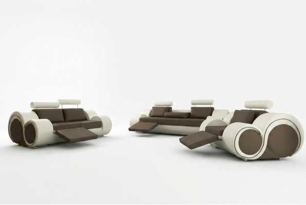Bankbekleding 3+2 zits designerbank leren bank kleurkeuze bankstel zwart