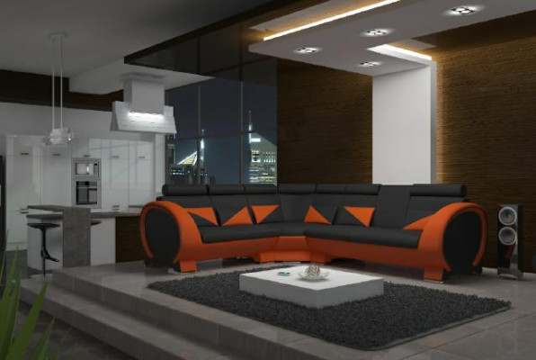 ECKSOFA HOEKCOUCH ONTWERP *KLEURKEUZE* BANK LEDER BANKSTEL LEDEREN BANKSTEL