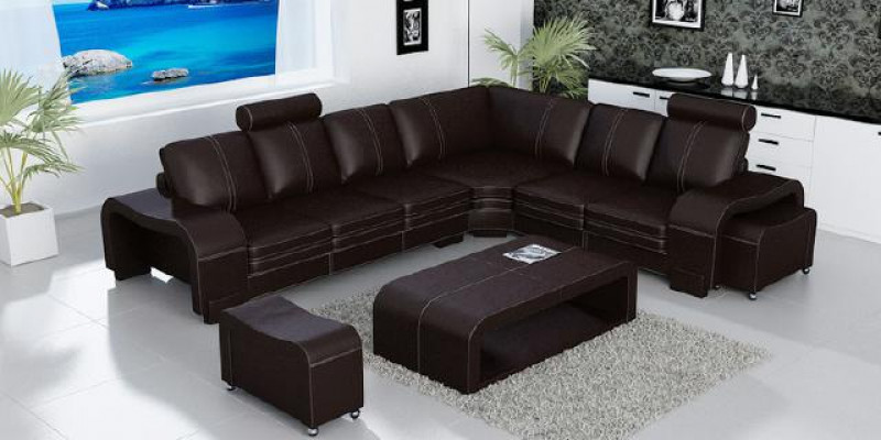 LEDERSOFA XXL WOONLANDSCHAP BANKSTEL LEDEREN HOEKBANK BANKSTEL HOEKSOFA BEKLEDING