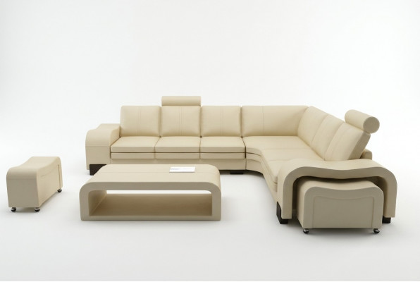 LEDERSOFA XXL WOONLANDSCHAP BANKSTEL LEDEREN HOEKBANK BANKSTEL HOEKSOFA BEKLEDING