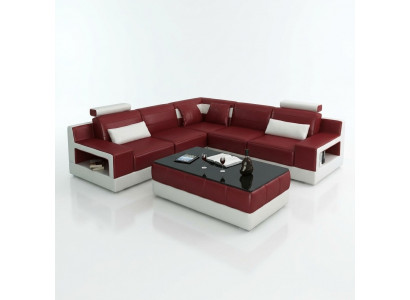 Leren bank hoekbank design bank slaapfunctie set woonlandschap stoffering nieuw Leerbank hoekbank designbank slaapfunctie set woonlandschap bekleding nieuw