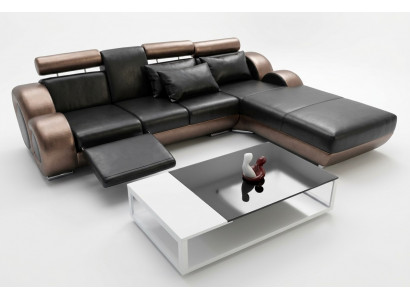 Elegante designer hoekbank Berlin II leren bankhoekbank bank bank