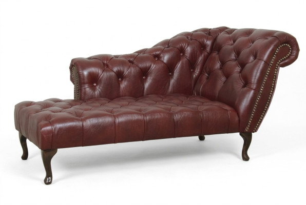 Chesterfield Ligstoel Chaise Longue Bank Bank Leren Bank Textiel met Kristallen NIEUW