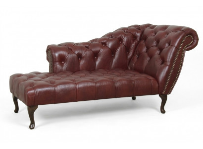 Chesterfield Ligstoel Chaise Longue Bank Bank Leren Bank Textiel met Kristallen NIEUW