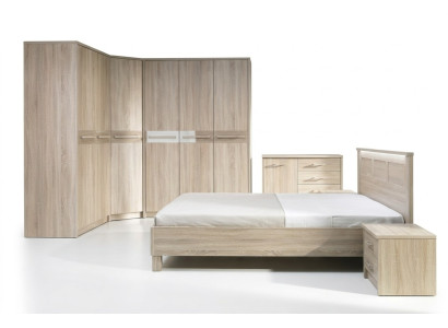 KOMPLEET Bed Kledingkast SLAAPKAMER SET KAST BED LADENKAST - CREMONA 3