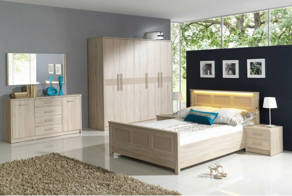 Slaapkamermeubels Inrichting Bed Kledingkast Commode Compleet set Commode