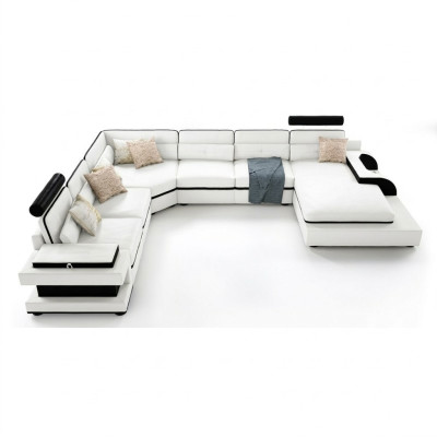 Leren bank Bank Woonlandschap Hoekbank Hoek set Decor Ontwerp Modern