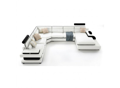 Leren bank Bank Woonlandschap Hoekbank Hoek set Decor Ontwerp Modern