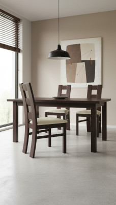 Massief houten eetkamerstoel Designer lederen stoel Stoelen Eetkamerstoelen K42