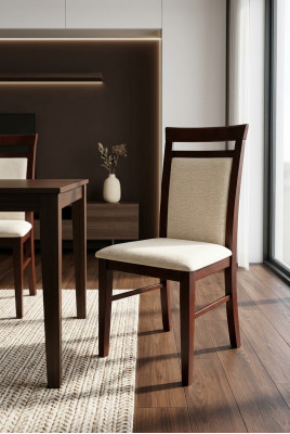 Massief houten eetkamerstoel Designer leren stoel Stoelen Eetkamerstoelen K37