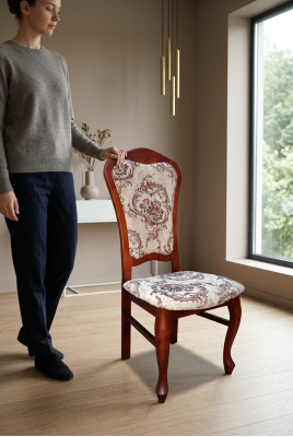 Massief houten eetkamerstoel Designer leren stoel Stoelen Eetkamerstoelen K30