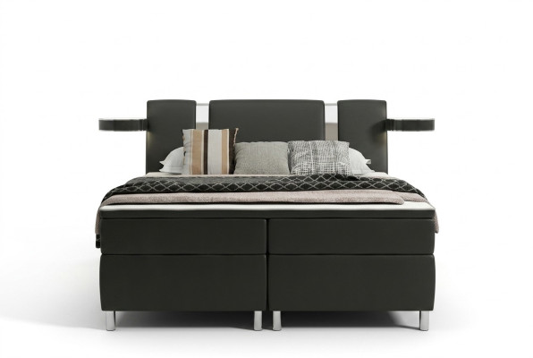 Boxspringbed Hotel Beds Upholstered Leather Bed incl. Mattress & Visco Leather Bed