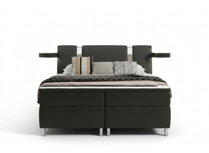 Boxspringbed Hotel Beds Upholstered Leather Bed incl. Mattress & Visco Leather Bed