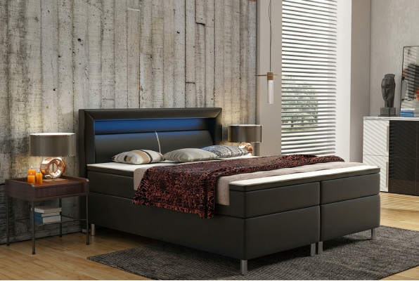 Boxspringbed Box Hotel Bed met Visco & Matras Lederen bed Bedden Tweepersoonsbed