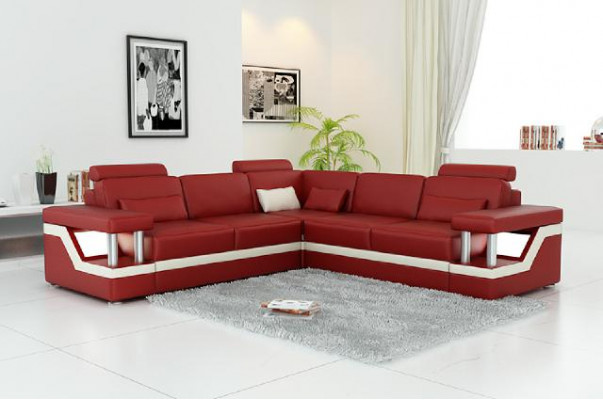 LEDEREN BANKSTEL XXL SET WOONLANDSCHAP HOEKBANK LEDEREN BANKSTEL ZWART / WIT