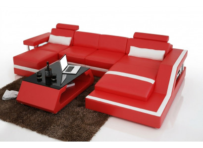 Designer hoekbank bank woonlandschap Big Moderne leren bank Hamburg III
