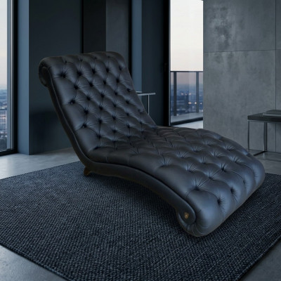 Chesterfield Luik Chaise Longues Bank Sofa Lederen Bank Vintage Kristallen NIEUW