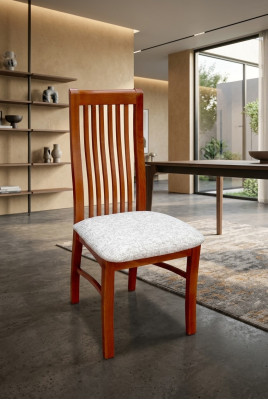 Massief houten eetkamerstoel, ontwerper lederen stoel, stoelen, eetkamerstoelen K14.