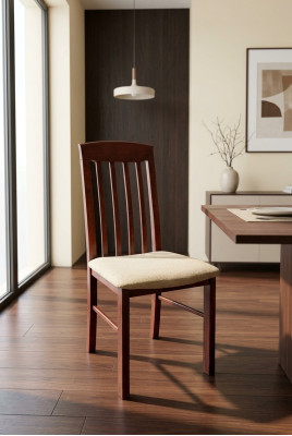 Massief houten eetkamerstoel Ontwerper leren stoel Stoelen Eetkamerstoelen K05