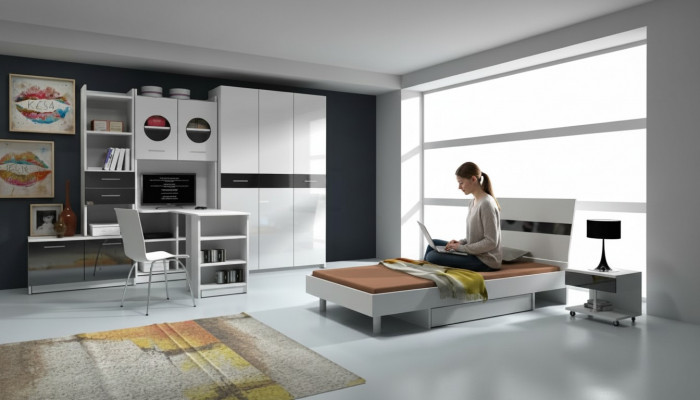 Jongenskamer 7-delig complete slaapkamer kinderbed kast bureau nieuw