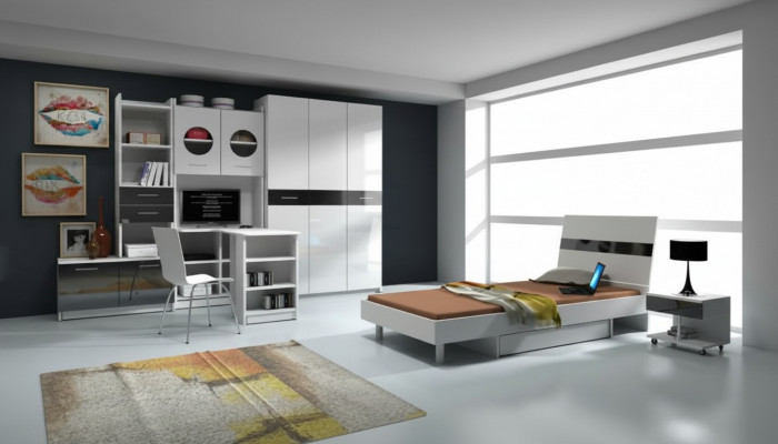 Jongenskamer 7-delig complete slaapkamer kinderbed kast bureau nieuw