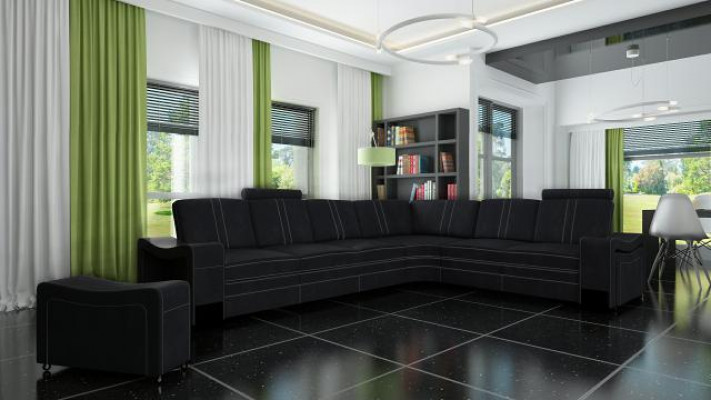 Stoffbank Textiel Bekleding Hoekbank Bank Bank Hoekbank Woonlandschap