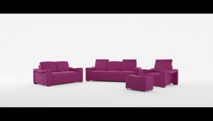 Sofa-set Textiel bekledde bank Bankstel Stoffenbank 3+2+1 woonlandschap
