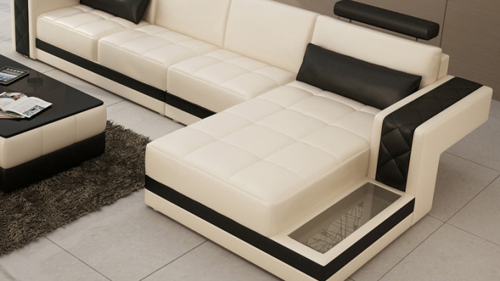 Leren bank Bank Woonlandschap Hoekbank L-vorm Set Design Modern  Leren bank Woonlandschap Hoekbank L-vorm Set Ontwerp Modern