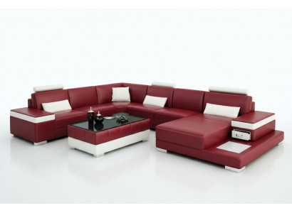 Leren bankstel bank woonlandschap hoekbank hoekstel ontwerp modern nieuw sofa L6013